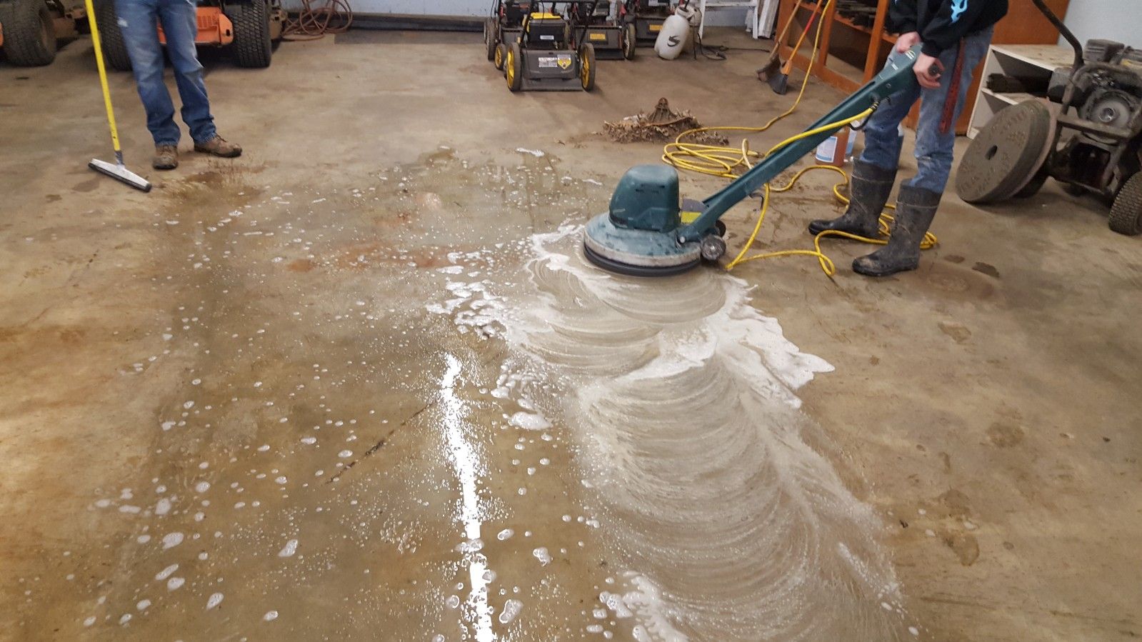 deep clean concrete floor